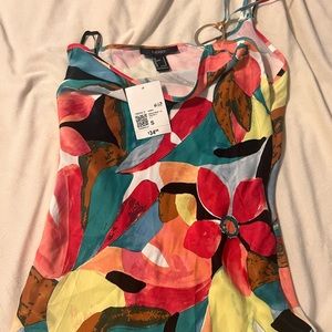 One shoulder floral slip dress with split 😍